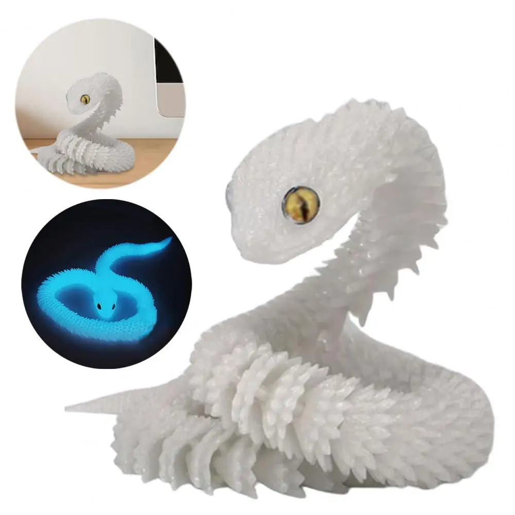 3D Snake Ornament Animal Model Wildlife Learning Toy Realistic 3d Printed Snake Ornament with Flexible Joints Effect Model Toy