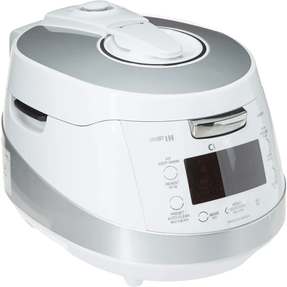 

6-Cup (Uncooked) Induction Heating Pressure Rice Cooker | 11 Menu Options, Stainless Steel Inner Pot, Made in Korea | White