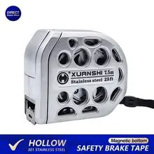 Fita métrica oca magnética retrátil premium para eletricistas carpinteiros-ferramenta anticorrosão de aço inoxidável presente