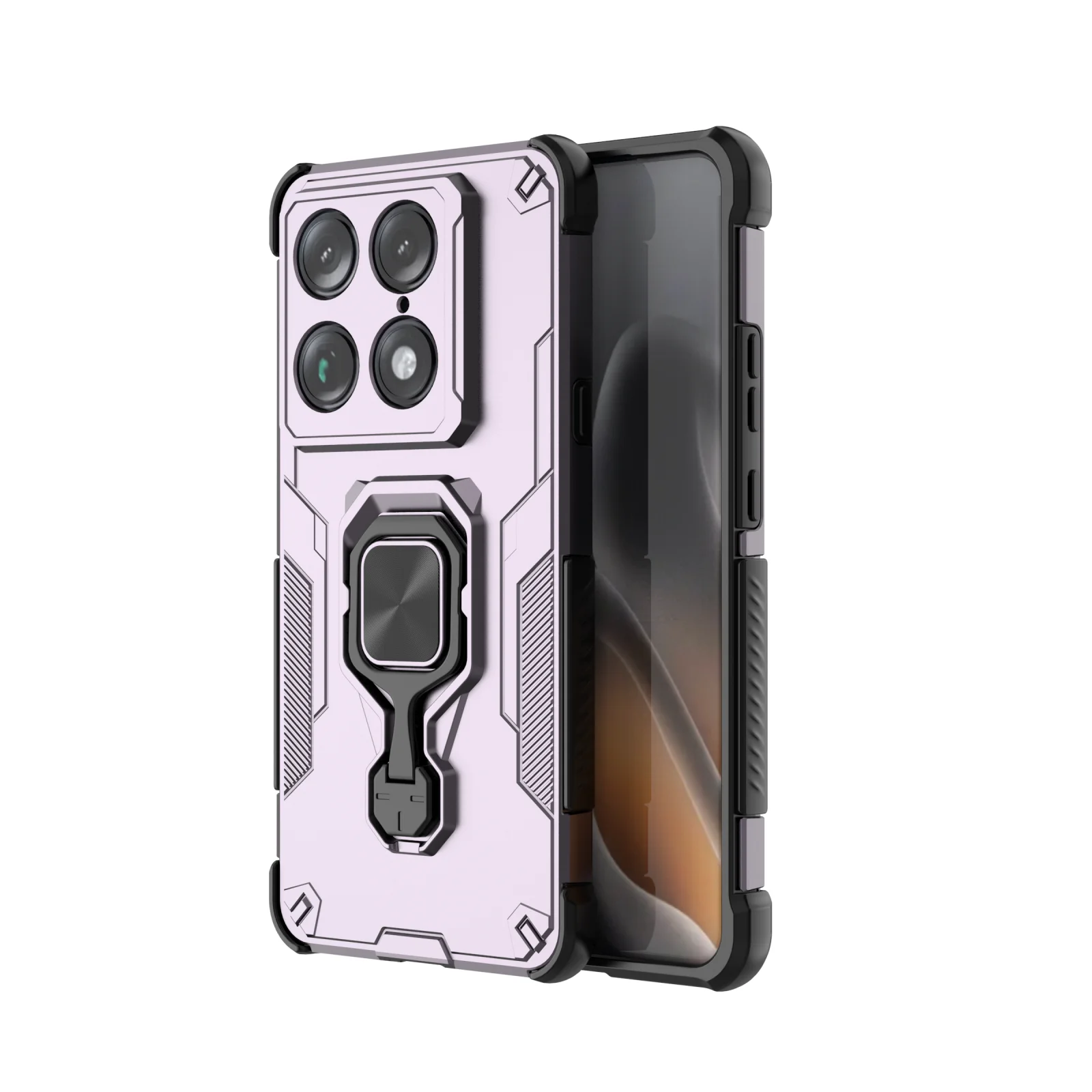Magnetische Rüstung, stoßfeste Handyhülle für Motorola Signature 5G, Metallring-Ständerhalter, Kameraschutz, Rückseite, Coque – Detail 19