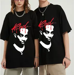 Playboi Carti Music Album Red Print T-shirt Vintage 90s Rap Hip Hop T Shirt Fashion Design Casual T-Shirts Hipster Women Tops