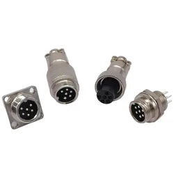 5PCS GX12 Connector square flange 2pin3pin4pin5pin6pin7pin Diam 12mm push-pull circular quick connector