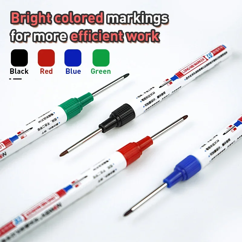 1-8Pcs 4 Colors 32mm Deep Hole Marker Pens Bathroom Waterproof Woodworking Tile Metal Multi-purpose Long Head Oil Markers Pen