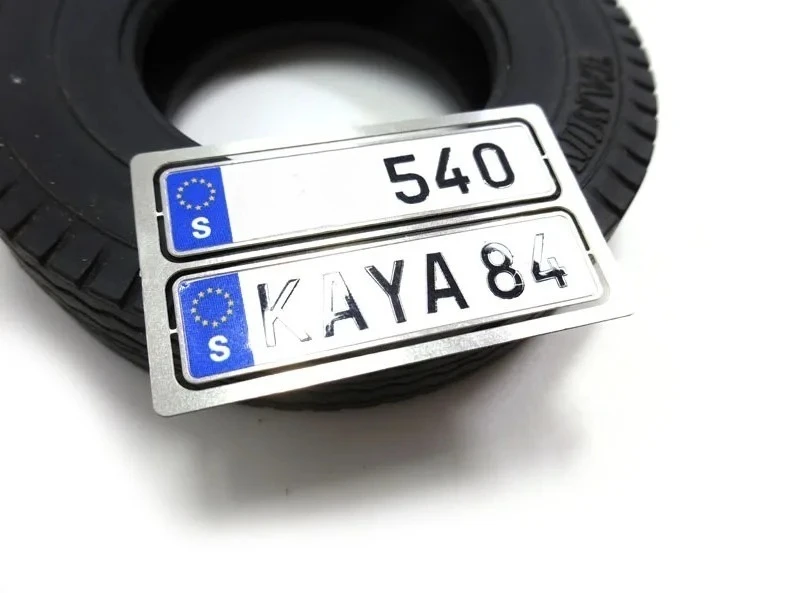 Digital Metal License Plate Decorate for 1/14 Tamiya RC Truck For scania For man For volvo