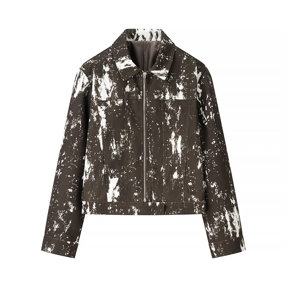 

Повседневная куртка и брючный костюм с принтом тай-дай для женщин, модный европейский и американский стиль