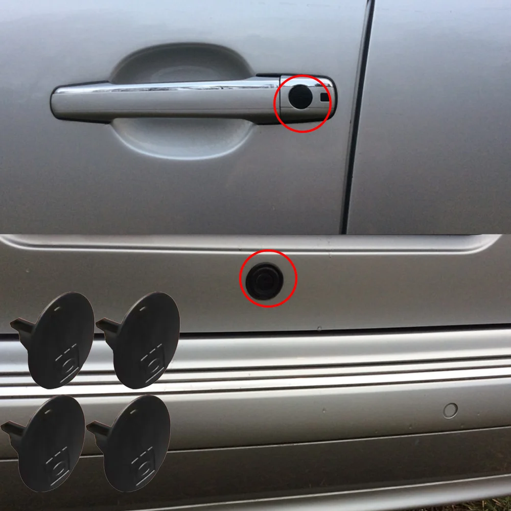 novo 4 unidades de automóvel ﻿ Maçaneta da porta barril plug keyhole tampa à prova de ferrugem a2107660056 para mercedes-benz a b c e classe w168 w245 w202
