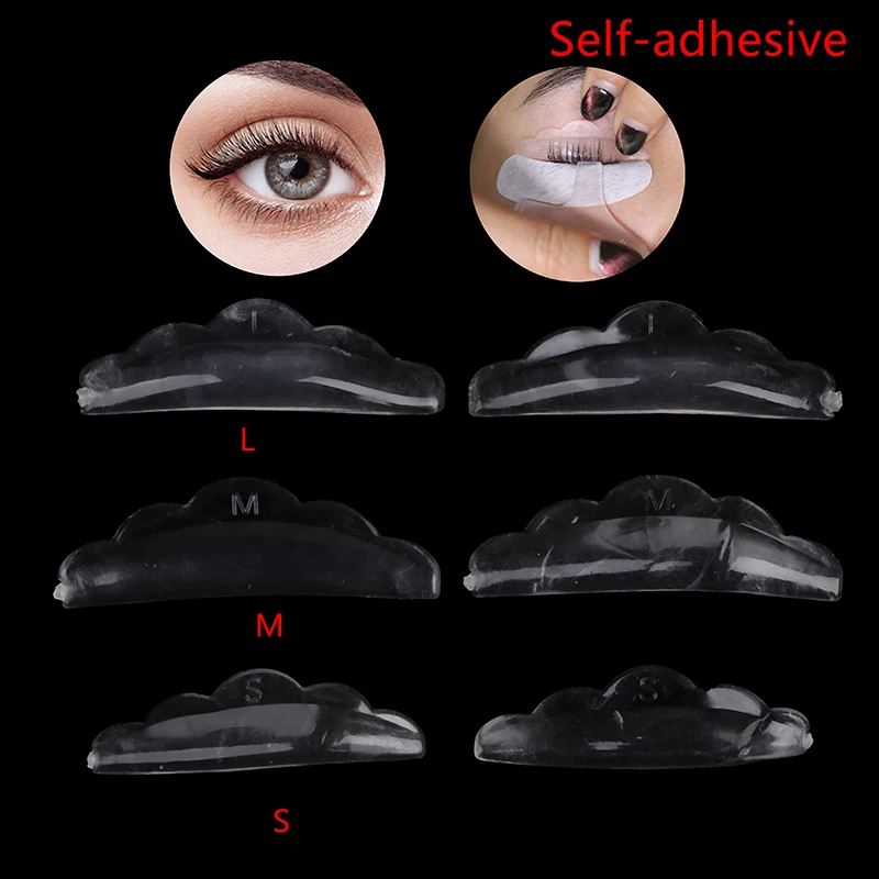 

3Pairs Self-adhesive Silicone Eyelash Perm Pad Reusable Applicator Tool Eye Lashes Eyelash Extension Silicone Eye Patch Eyelashe