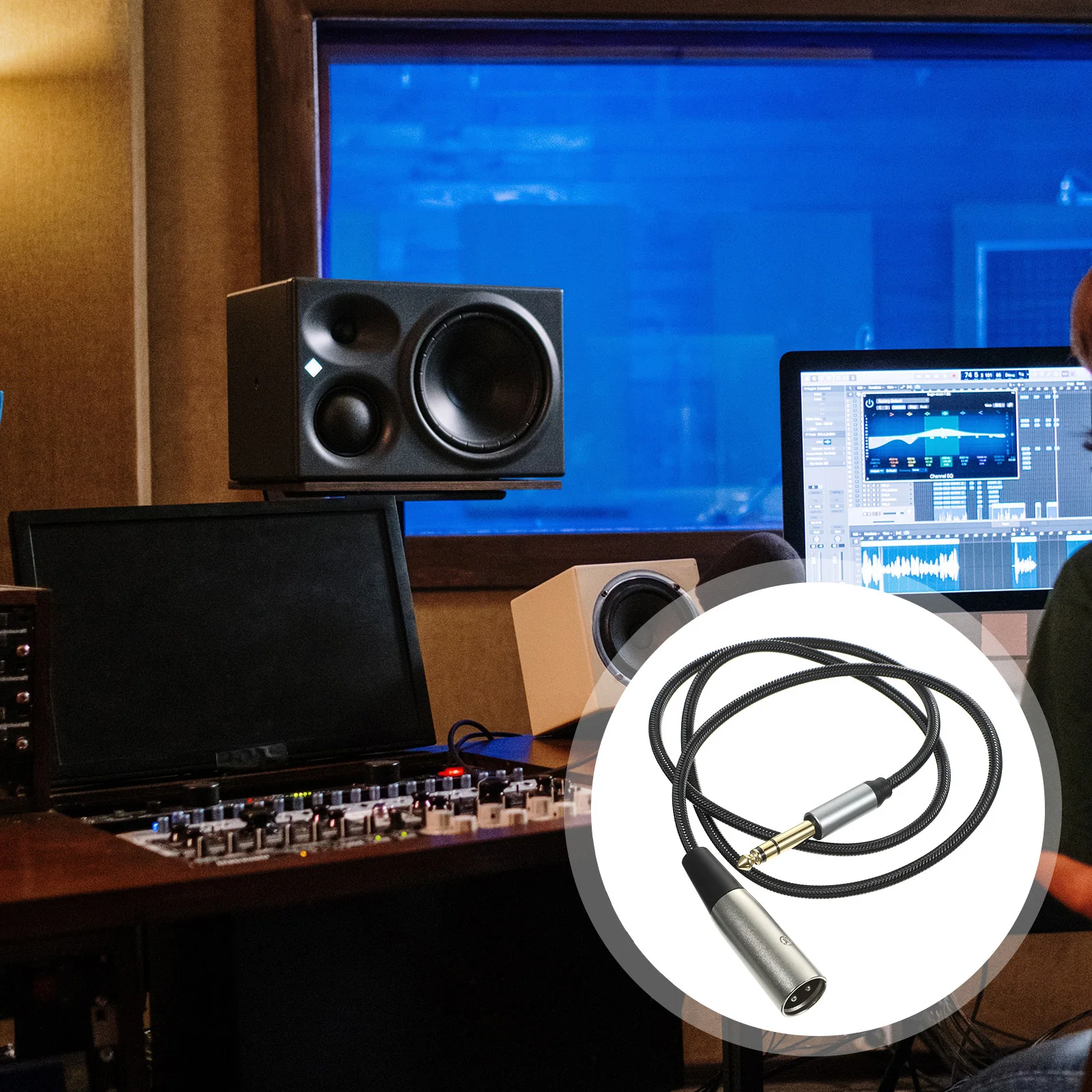 

3 Pin Microphone Cable Audio Transferring Converter Cord High Fidelity Sound Quality Wear Resistant for Speaker Audio Jack