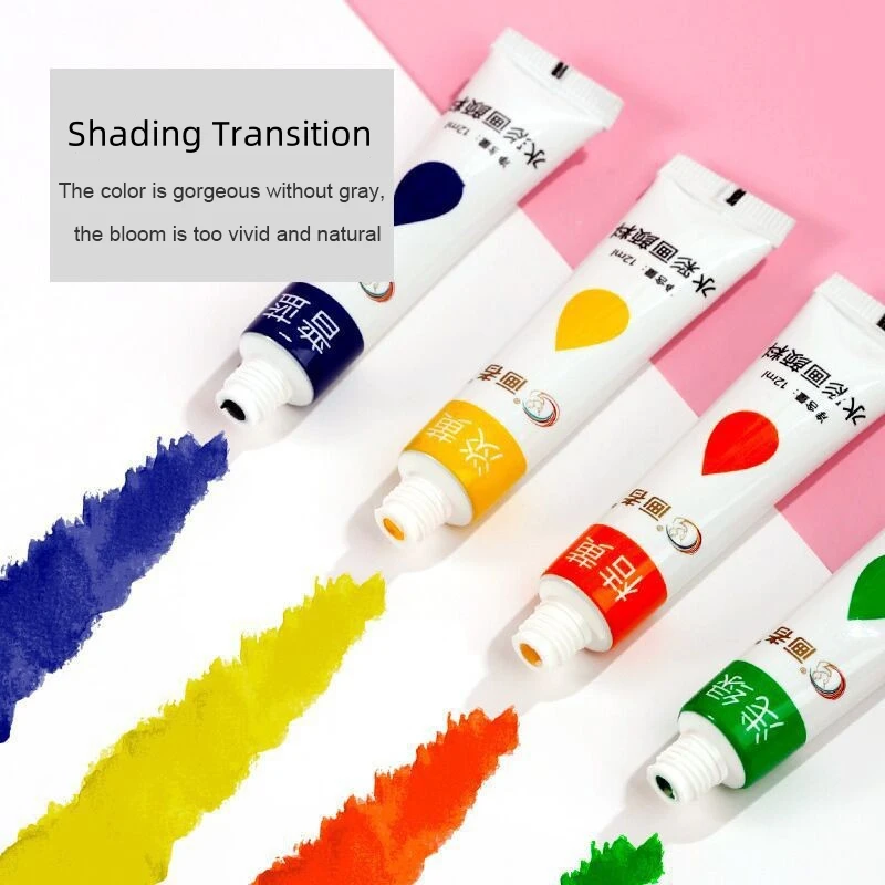 12/24 Colors Watercolor Paint Set Professional 5ml Tubes High Transparency for Artist Students Painting Beginners Art Supplies