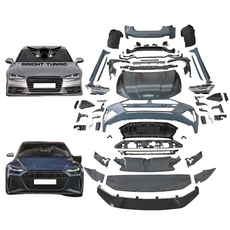 

Competitive Price 2012-2018 Car Bumper Head Light Hood Fender Old To New Bodykit For Audi A7 Upgrade RS7 C8 Wide Body Kit 2015