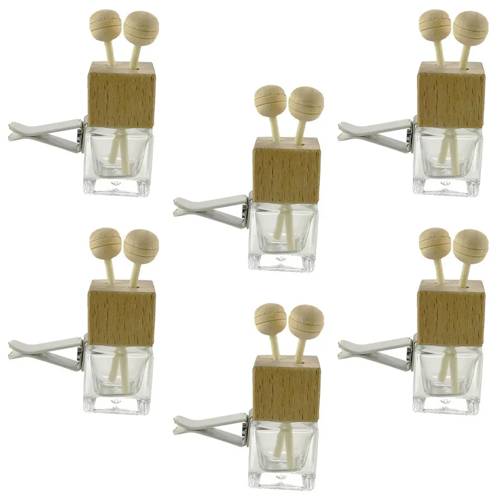 

Набор из 6 стеклянных флаконов-диффузоров для эфирных масел и парфюмерии: прочные, герметичные, для ароматизации автомобиля, элегантный декор для дома и офиса