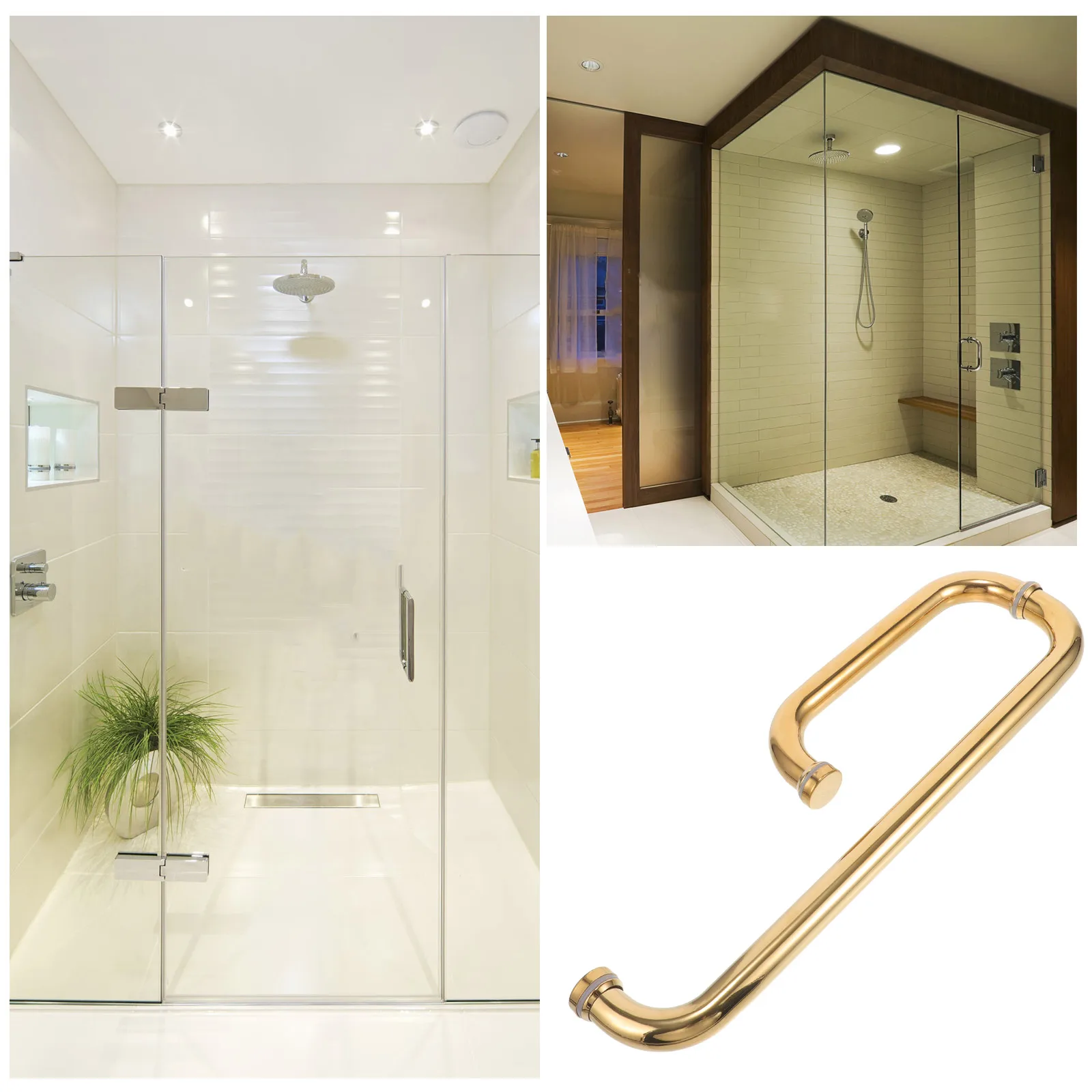 

Stainless Steel Shower Door Handle Replacement Bathroom Metal Pull Handle Durable Matte Finish Sliding Door Hardware Practical