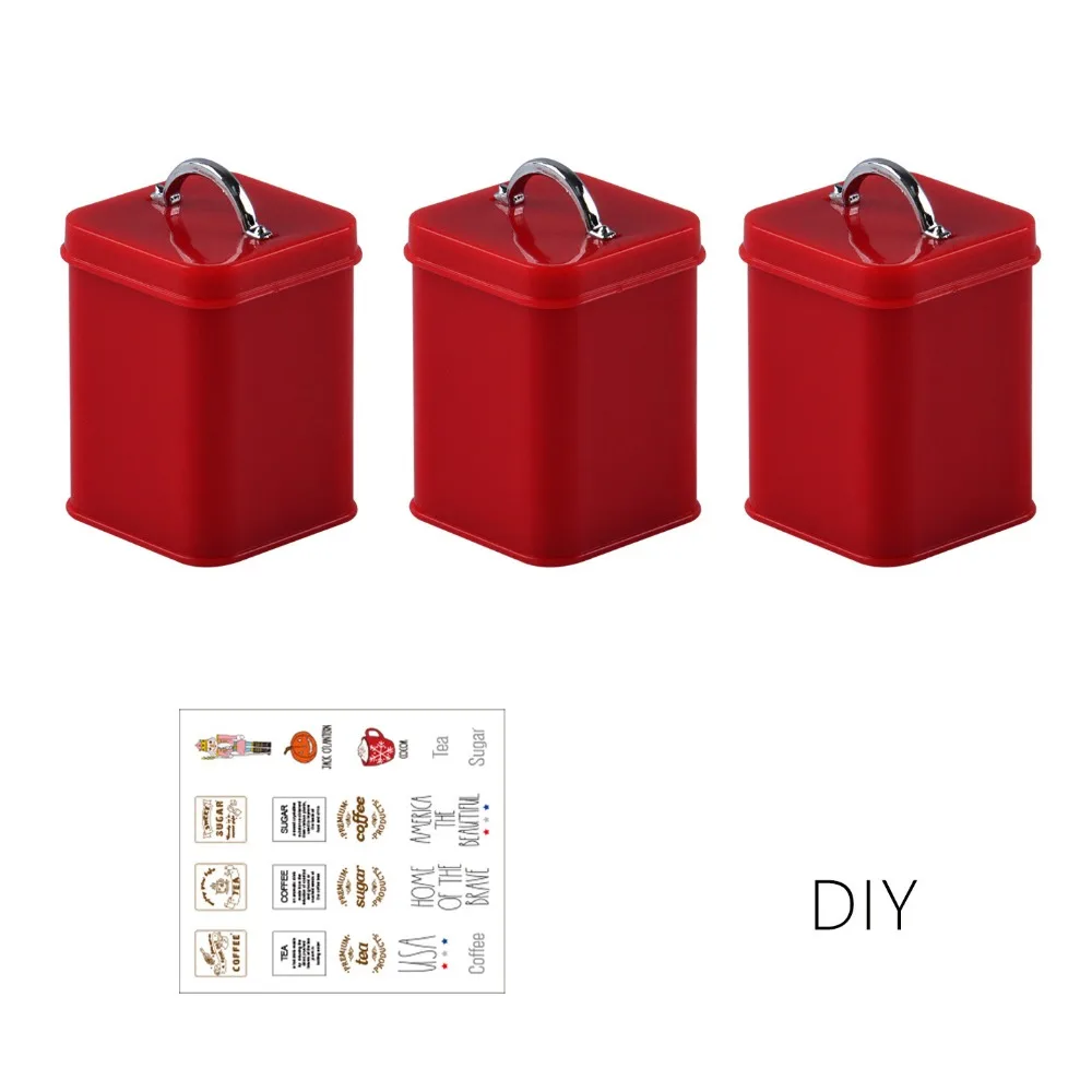 3PCS 1/6 1/12 Schaal Pop Opbergdoos Met Stickers Plastic Poppenhuis Voedsel Speelgoed Foto Props Vierkante Ronde Poppenhuis scène Model