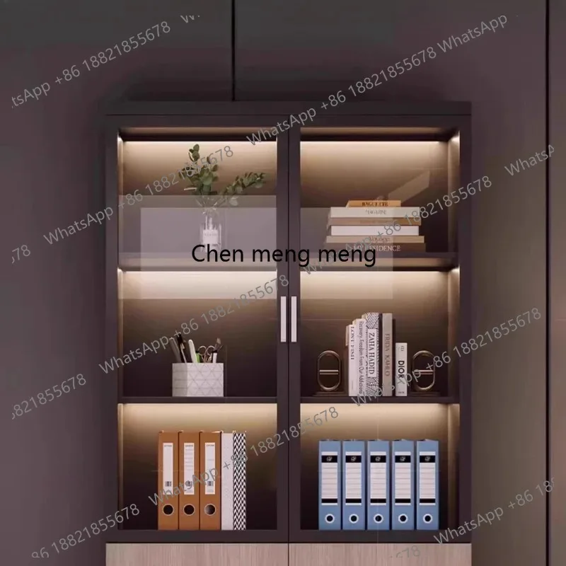 G153 Modern office archival glass bookcase Storage locker office organizer cabinets for living room filing cabinets office stora