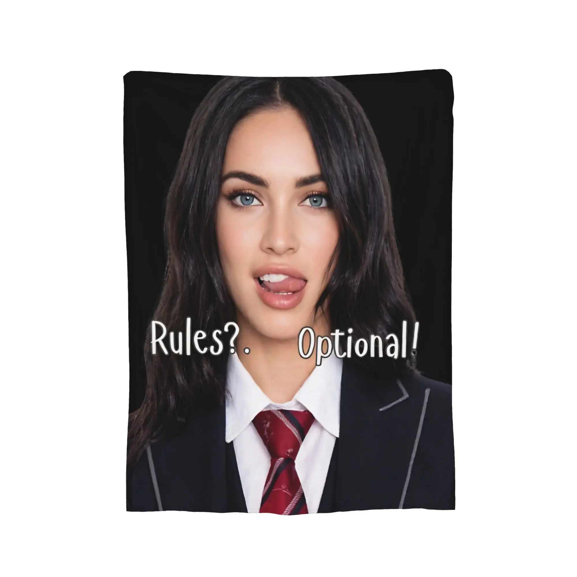 Megan Fox Bold Rules Optional Humor Blanket  Flannel Awesome Breathable Throw Blankets for Bedspread Decoration