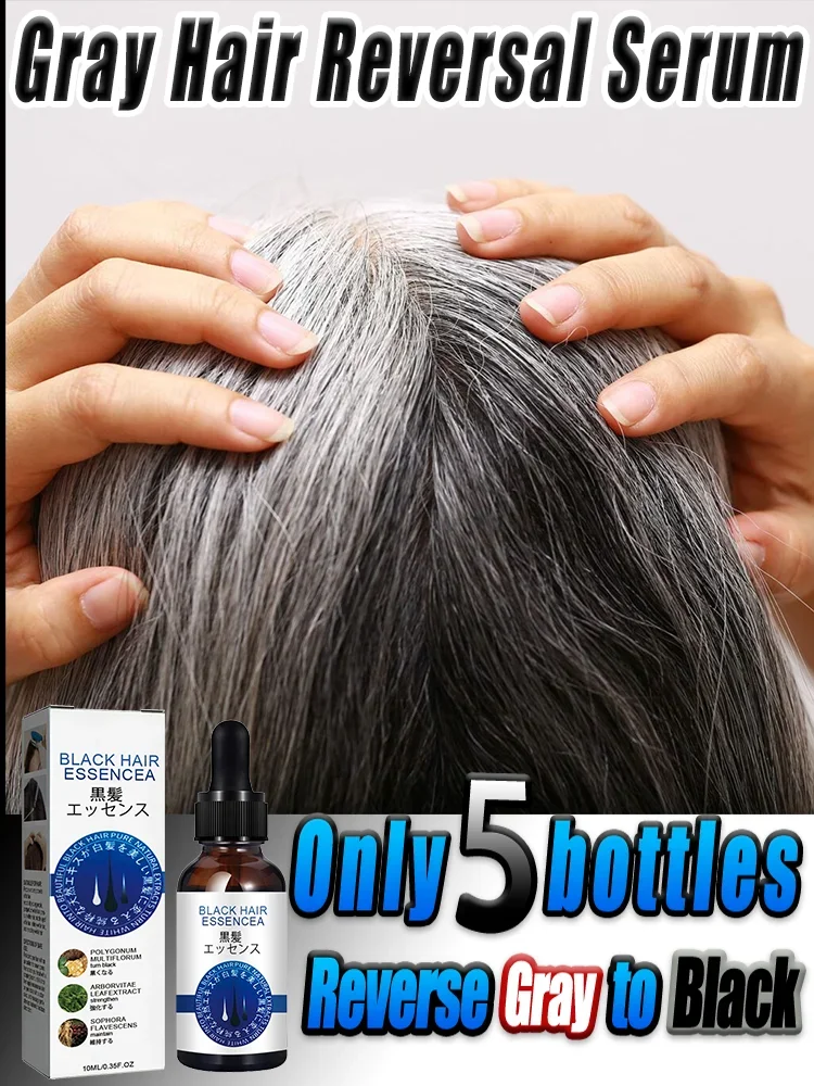 

Effective Gray Hair oil Anti gray Hair Reverse Gray to Original Color White Hair Treatment Nourish Scalp serum