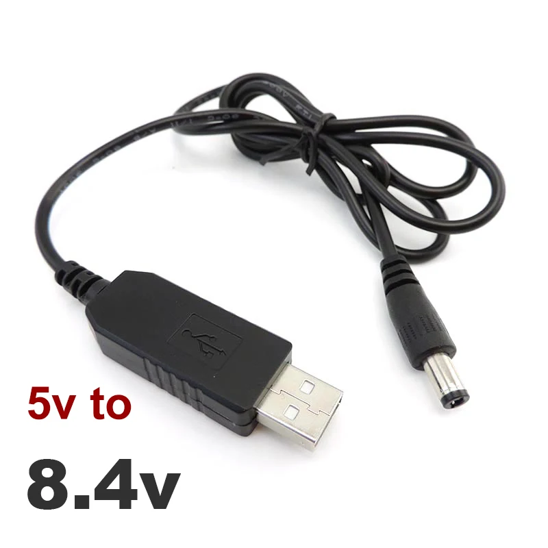 5V usb male to DC 8.4V 12.6v Step UP Module power boost line Converter Adapter connector charger Cable 5.5X2.1mm female Plug