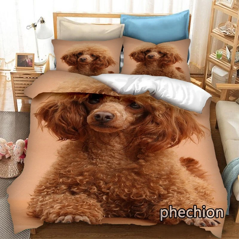 phechion Animal Poodle 3D Print Bedding Set Duvet Covers Pillowcases One Piece Comforter Bedding Sets Bedclothes Bed K437