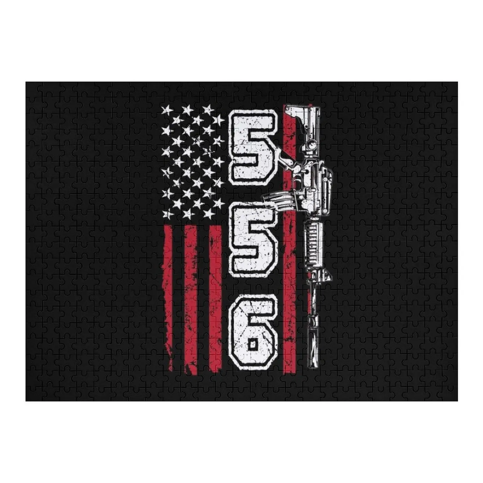 

556 Ar15 головоломка с американским флагом, деревянные композиции для детей, деревянные декоративные картины, индивидуальная головоломка с картинками