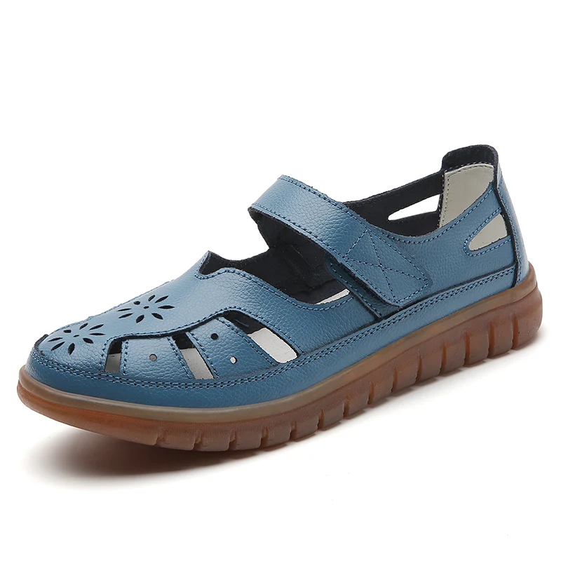 Women Fashion Non-Slip Casual Roman Shoes Ladies Sandals on Sale Off White Shoes Summer Breathable Leather Slippers view 2
