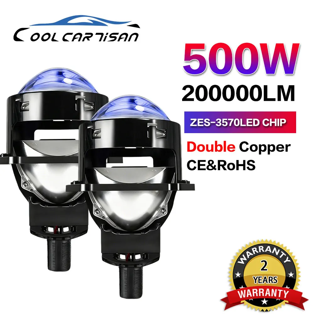 EAGLEVISION 3 Inch 500W HID LED Projector Lens High+Low Beam LED Mile Lighthouse for Car Diode Headlamp Car Accessories