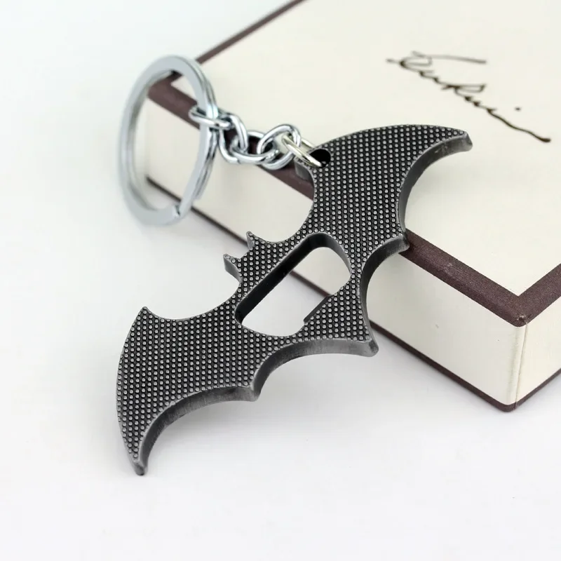 Fashion Batman Metal Batarang Keychain Multifunctional Opener Cool Trend School Bag Car Key Pendant Decor Trinket Gift Keyring