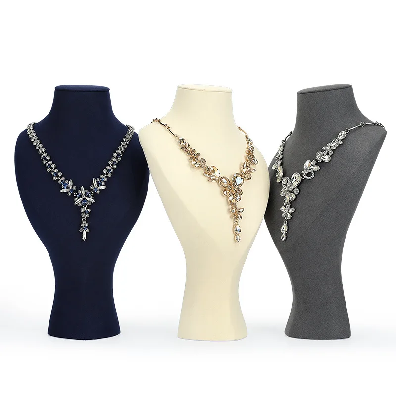 

Portrait Necklaces Stand Luxury Necklace Holder Exhibitor Counter Pendant Display Shelf Jewellery Organizer Display Supplies