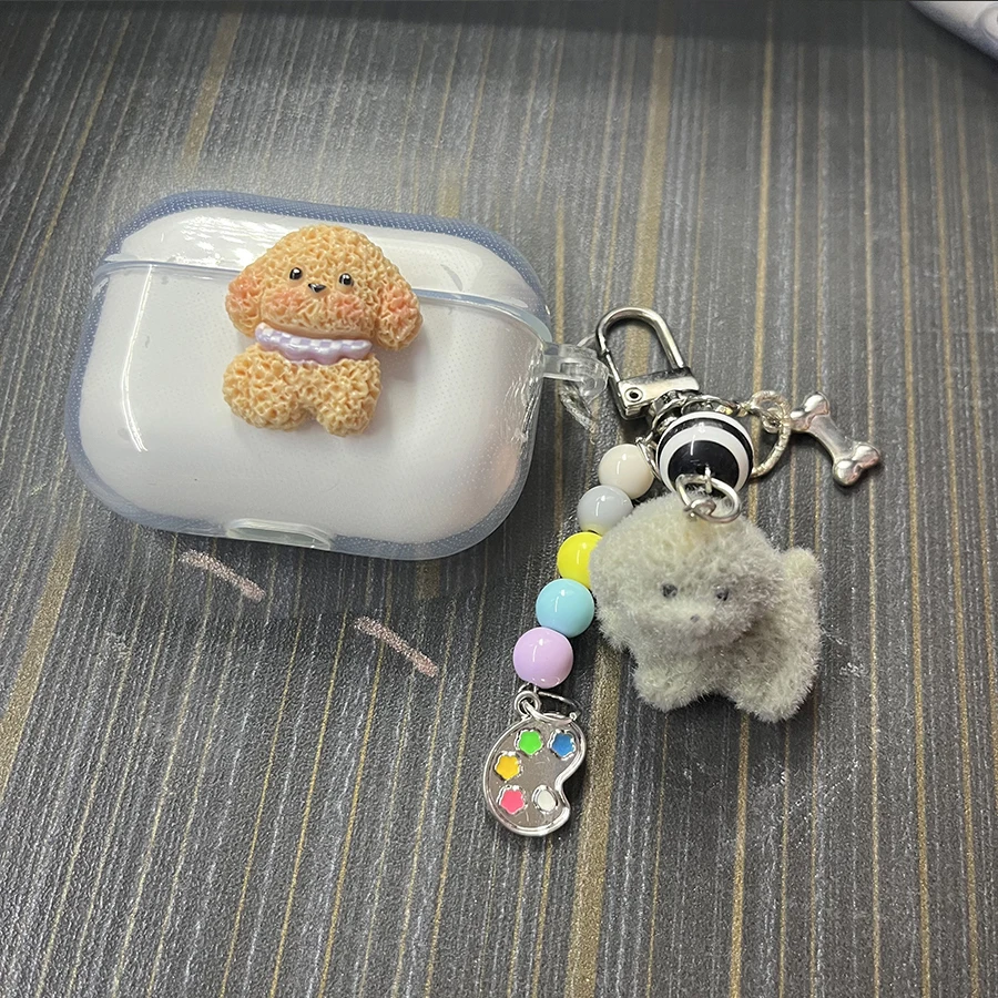 cartoon dog case For QCY Crossky C30/C30S T20 HT03 HT07 T17 T8/T8s/T8pro Case Silicone earphone Cover