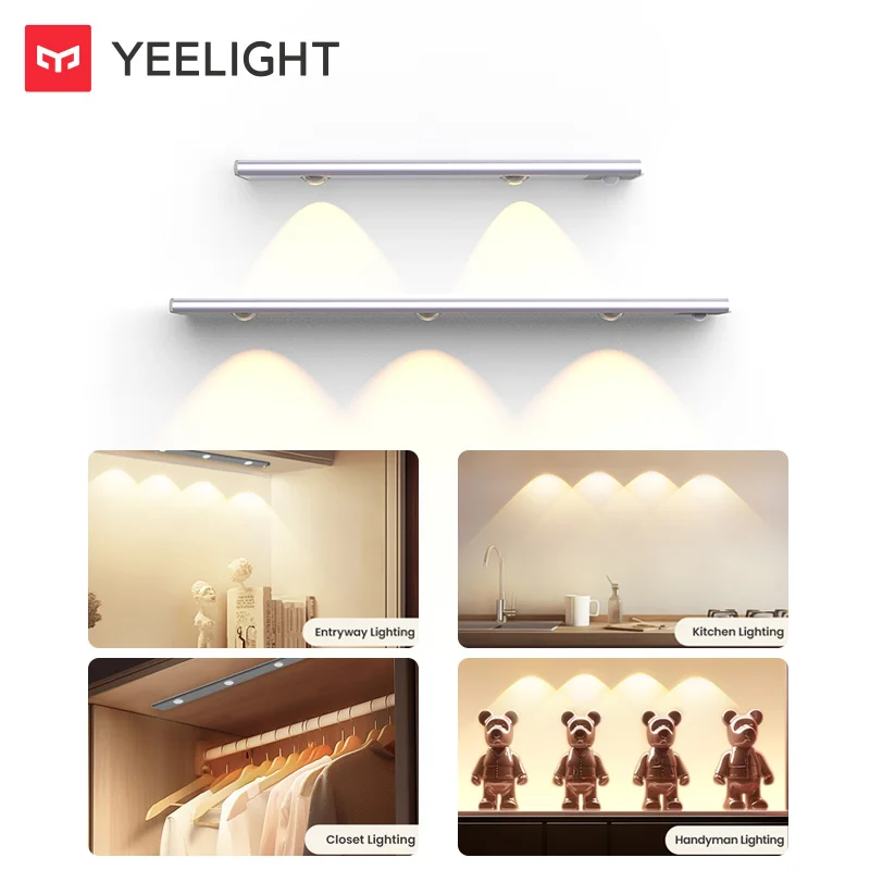 Yeelight Motion Sensor Cabinet Light Bar A28 A42 Body Induction Light Sensor Type-C Rechargeable LED Night Lamp Sunset 2700K