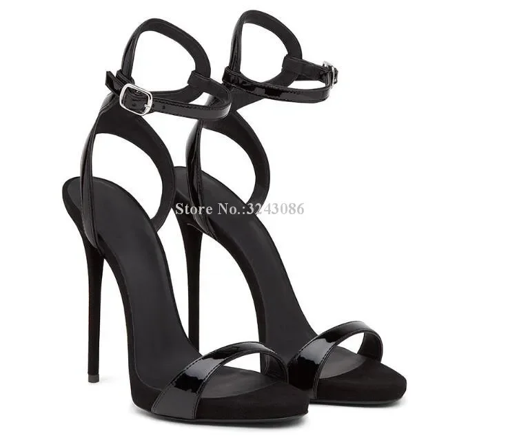

Lady New Bling Stiletto Heel Sandals Fashion Ankle Strap High Heels Party Sandals Shoes Women Large Size Gladiator Sandals