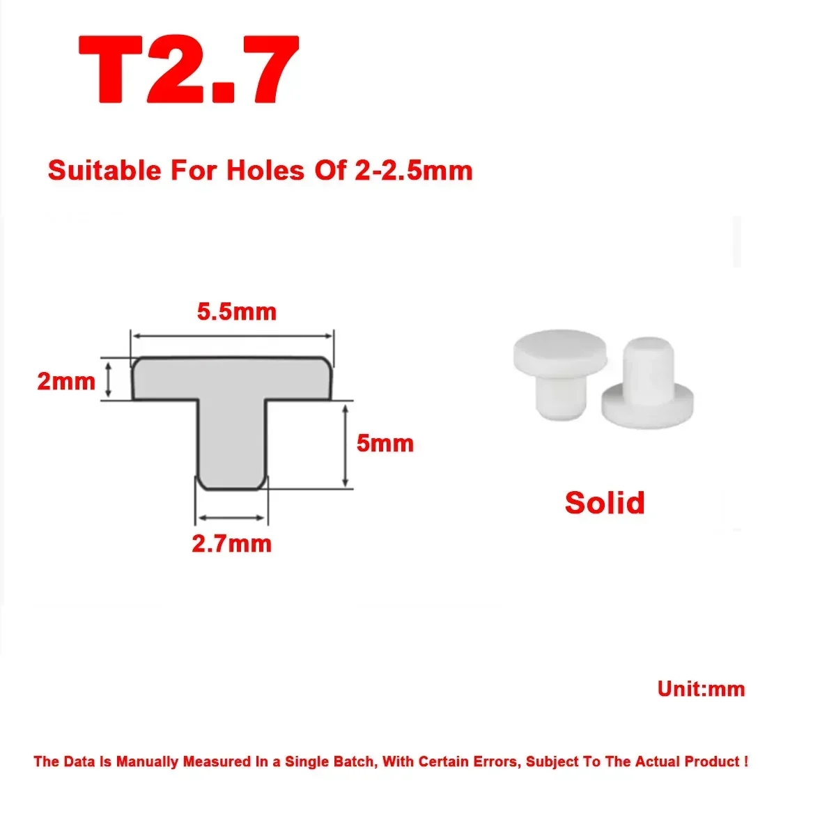 T-Shaped White Silicone Plug Waterproof Circular Rubber Hole Cover Anti-dust Sealing Washer Industrial Fastener