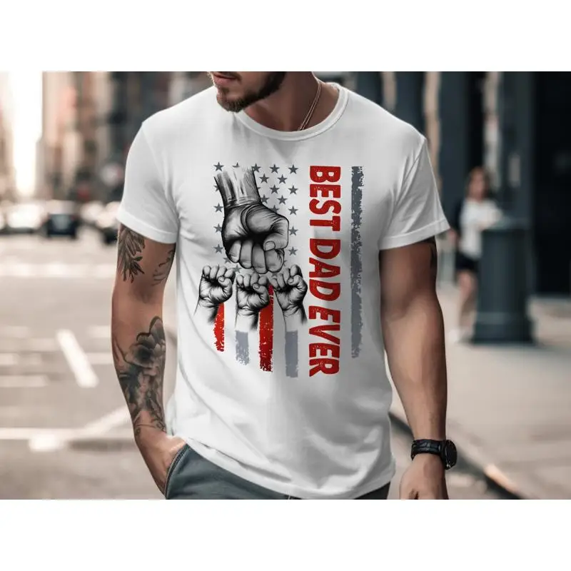 

Футболка Best Dad Ever, посвященная Дня отца, винтажный стиль, семейный уникальный патриотический дизайн для