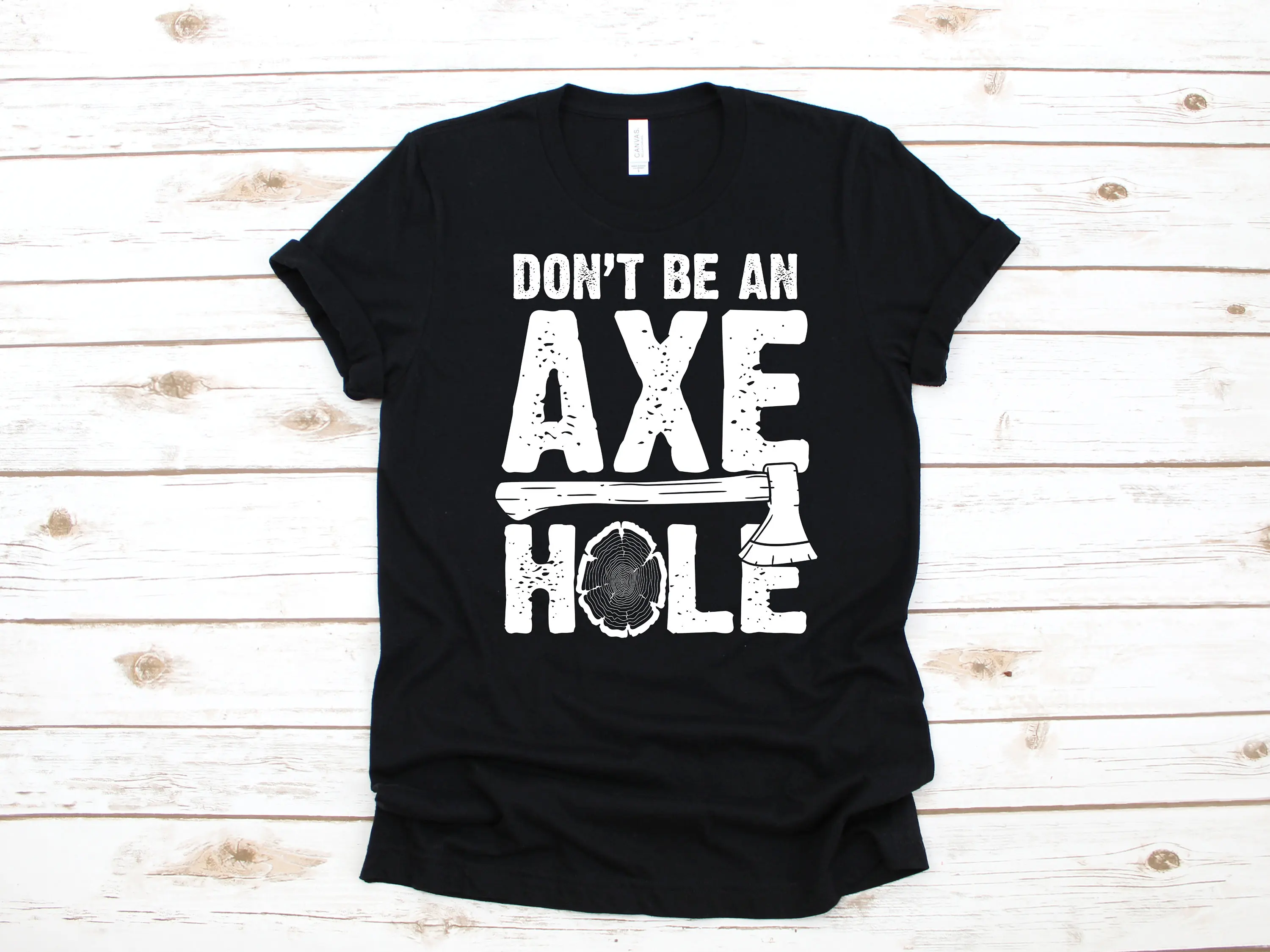 Funny Axe T Shirt Hole Throwing Lumberjack Ax Long Sleeve Apparel