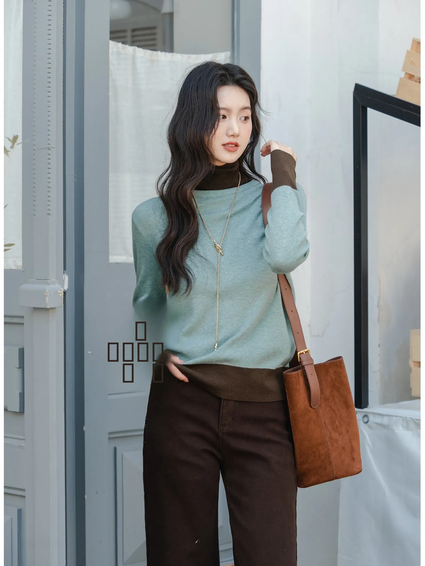 

Женский шерстяной вязаный свитер с высоким воротником, осенне-зимняя базовая кофта, мягкая и теплая, для повседневной носки