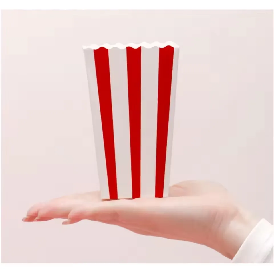 10 قطعة صندوق الفشار دلاء الفيلم ليلة البطاطس المقلية كوب وجبة خفيفة الحاويات حفلة عيد ميلاد لوازم الزفاف عيد الميلاد كرنفال المشارب أكياس