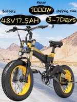 LANKELEISI X3000PLUS-UP Electric Bicycle 1000W Powerful motor 48V17.5Ah battery foldable 20 Inch Fat Tire off-road Electric bike