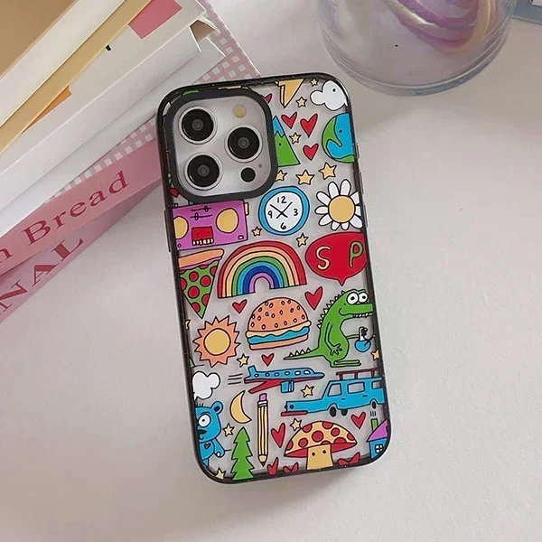 2.5 Acrylic Volcano Pattern iPhone 12 13 14 15 Pro Max Protective Case