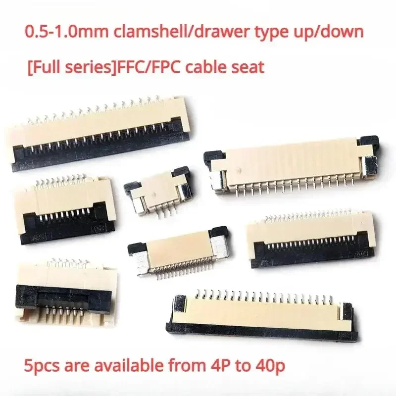 FFC/FPC connector 1.0/0.5MM drawer flip top and bottom socket 4/6/8/10/12/30-40P