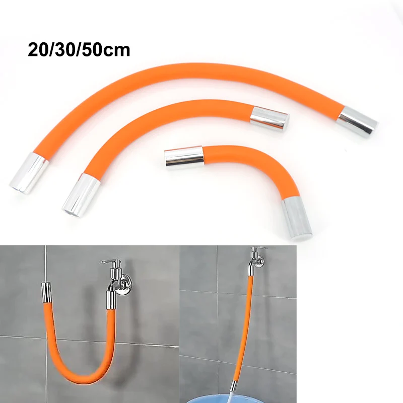 

Flexible Kitchen valve Faucet Extension Extender Universal 360° Rotating Silicone Hose Water Tap Pipe Tube for Bathroom Wash t1