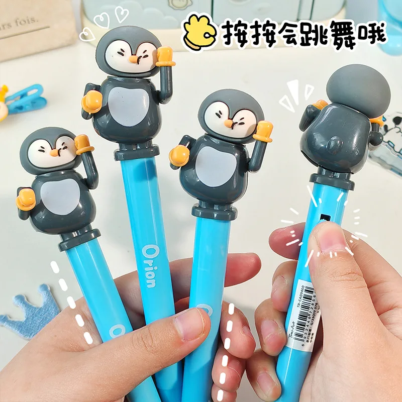 Nuovo divertente stampa pinguino penna da ballo simpatico cartone animato pinguino penna neutra studente di cancelleria giocattoli da disegno antistress
