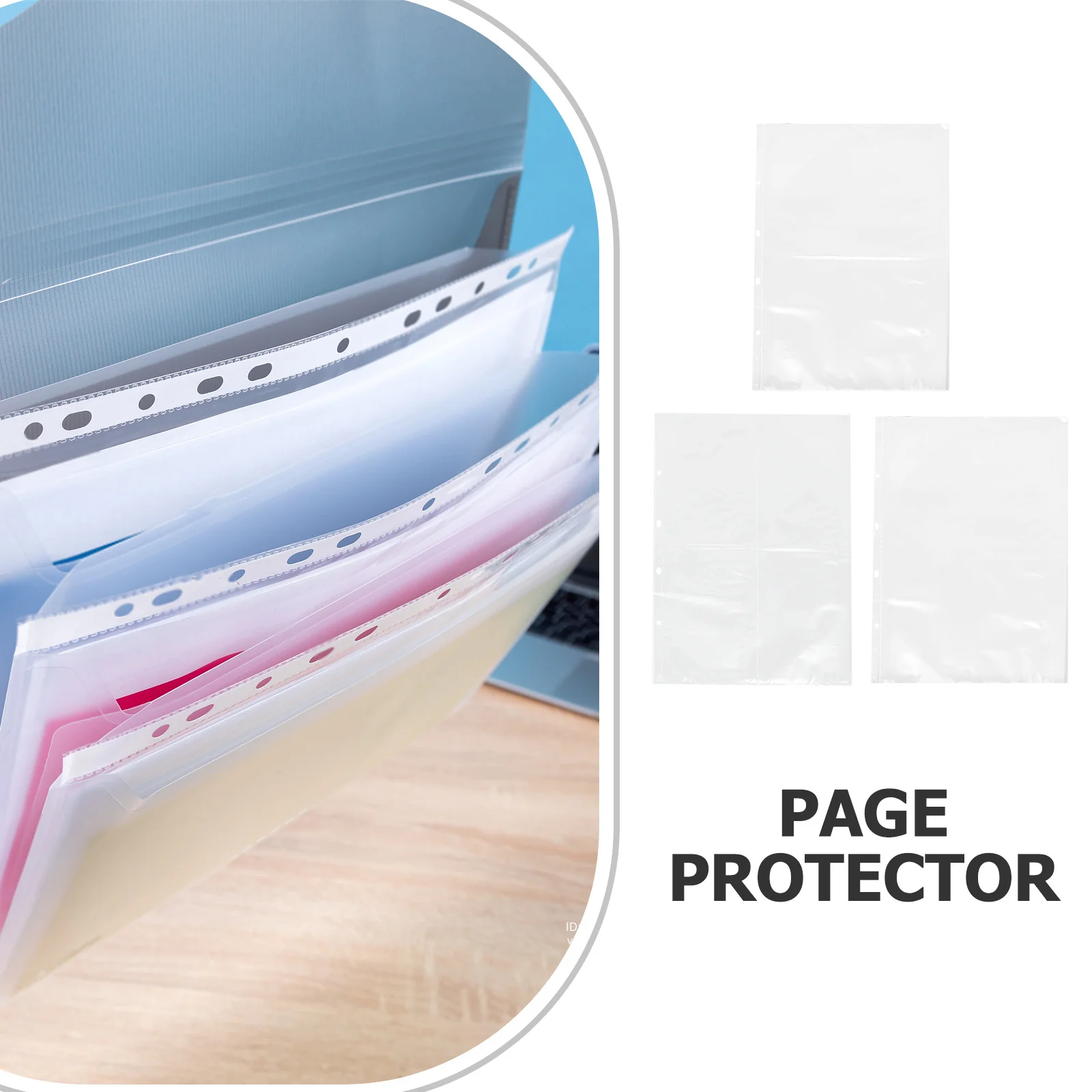 

40Pcs Loose Leaf Page Protectors Plastic Sheet Protectors Transparent Clear Sleeves for Binders Document Organizer
