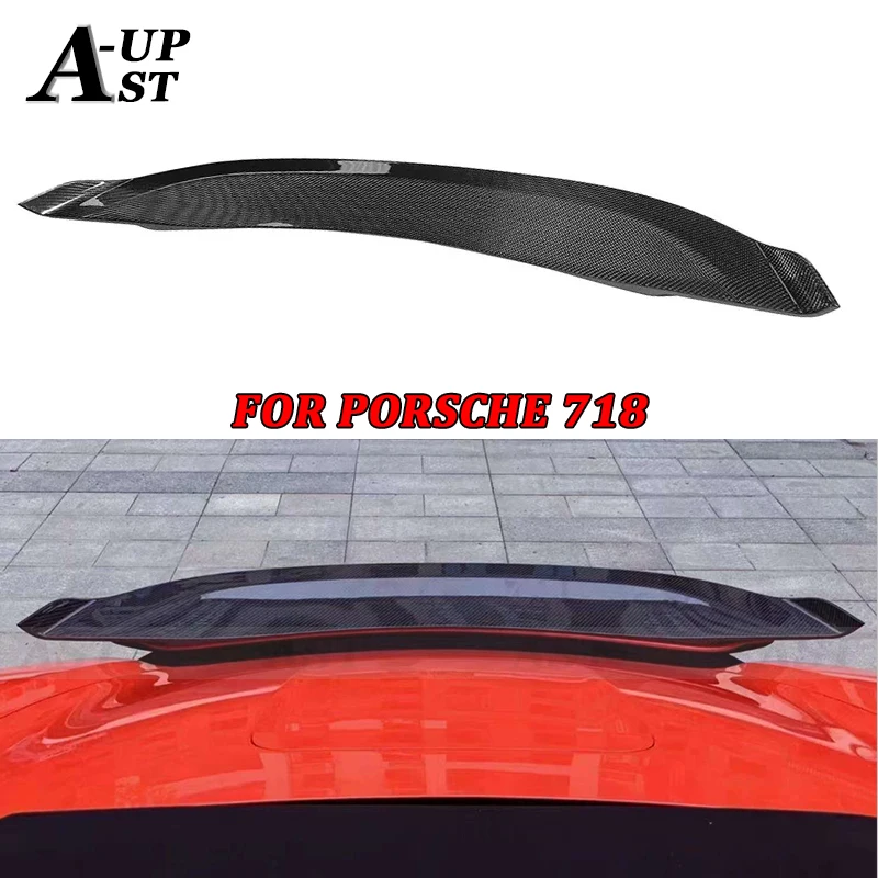 

For porsche 718 Boxster Cayman 982 Carbon Fiber Rear Wing Tail fins Spoiler Duckbill Car Wing Carbon Fiber Car Accessories