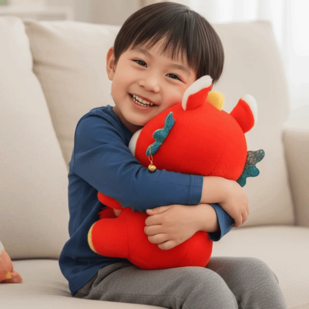 

2026 Horse Year Zodiac Horse Figurine Letter Print Soft Stuffed Lucky Pony Toys Decorative Realistic Horse Year Mascot