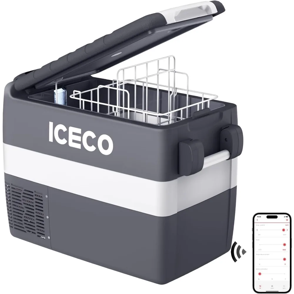 JP40 Portable Refrigerator Fridge Freezer, 12V Cooler Refrigerator, 40 Liters Compact Refrigerator with Secop Compressor