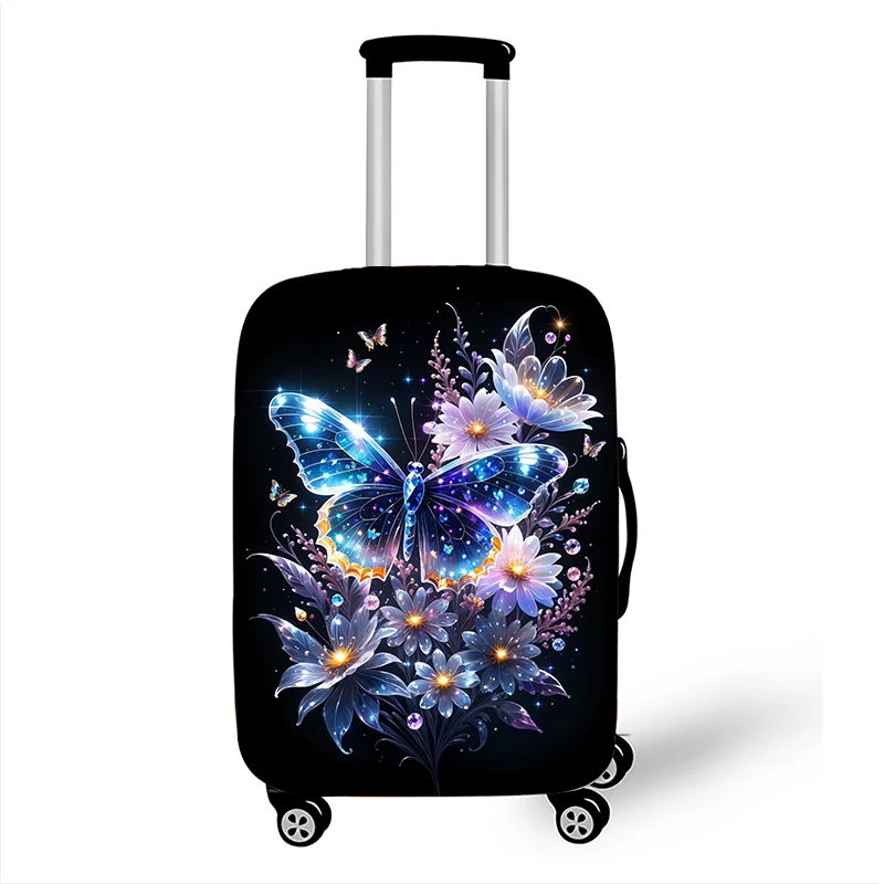 Colorful Butterfly Print Women Luggage Case Cover Insect Flower Ladies Travel Suitcase Case Covers with Elastic Dust Cover Gift