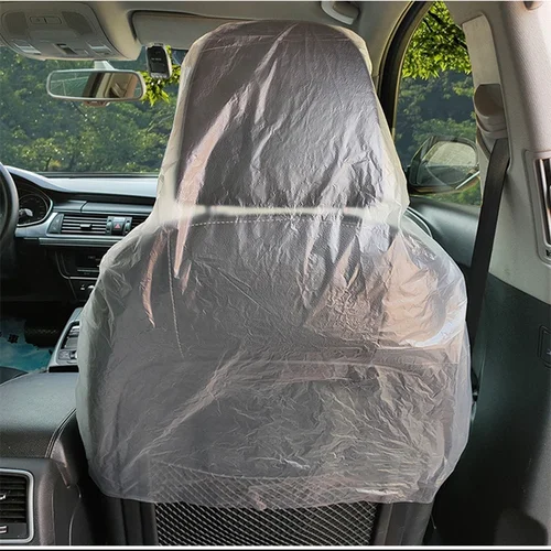 Imagen 2 del producto 100 Uds. Fundas desechables para asientos de coche, Protector acústico, impermeable, a prueba de polvo, suministros universales para Interior de coche