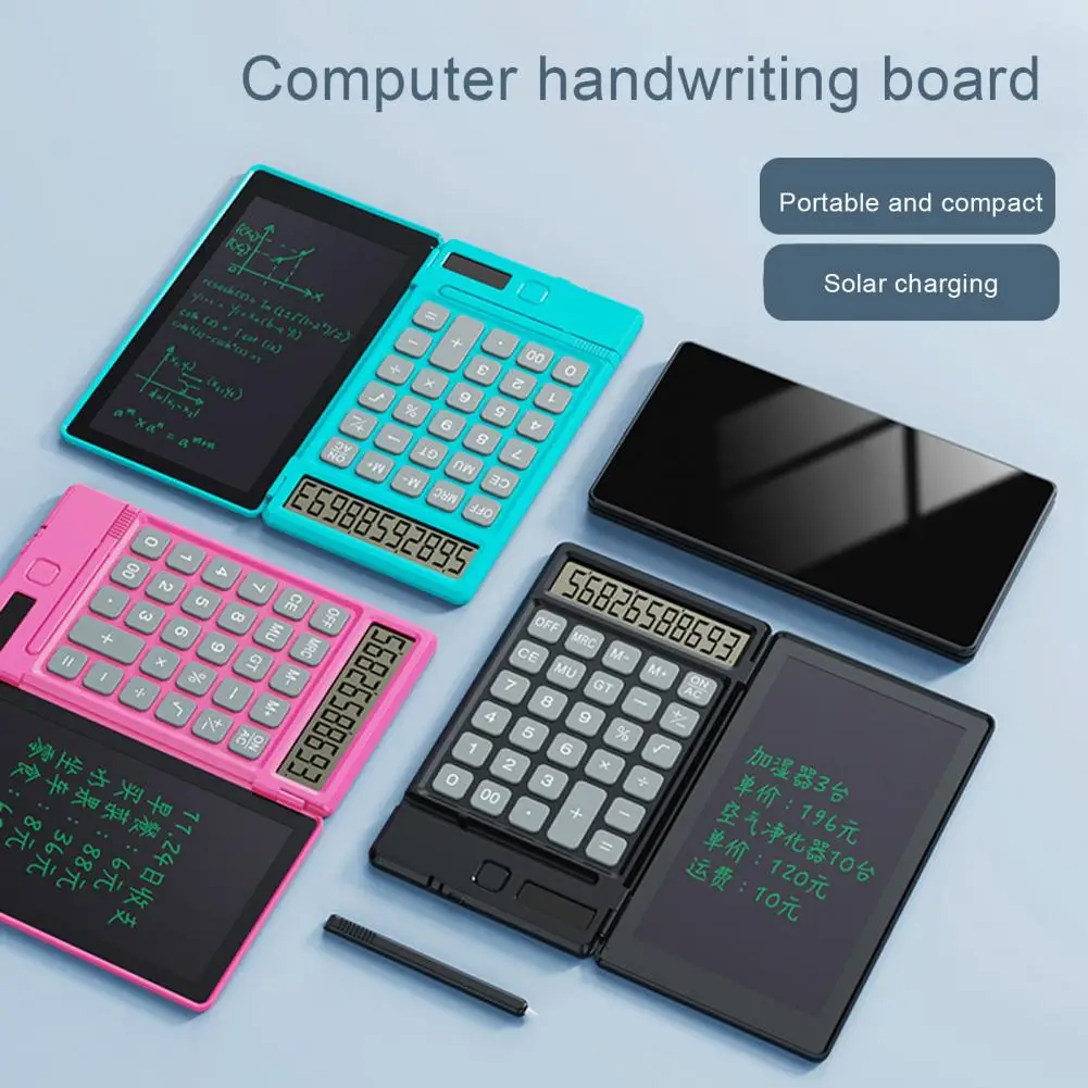 사무실 학교용 휴대용 다기능 LCD 계산기, 지울 수 있는 쓰기 보드, 10 자리 LCD 디스플레이
