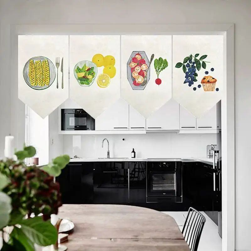 VIKAMA Kitchen Food Salad Mushroom Triangle Bunting Banner for Cafe Kitchen Food Wall Decor Fresh Salad Party Home