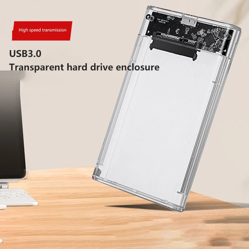 USB3.0 HDD Enclosure 2.5inch Serial Port SATA SSD Hard Drive Case Support 6TB External HDD Case Transparent Hard Disk Box