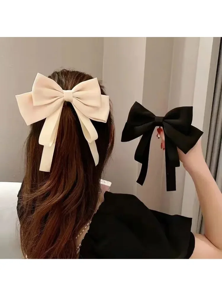 Koreańska moda Elegancka kokardka Wiosenne spinki do włosów Księżniczka Wstążka Nakrycia głowy Dziewczyny Kobiety Akcesoria do włosów Wysokiej jakości spinki do włosów — zdjęcie 2